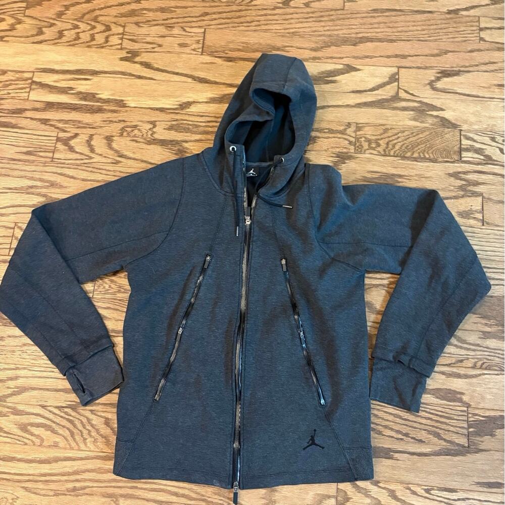 Nike Air Jordan Tech Fleece Full Zip Hoodie Men's Size Large Grey 688990 032